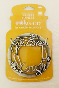 Yankee Candle Illuma-lid Jar Accessory 22 & 14.5 Oz Live Love Laugh Topper