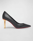 100% AUTHENTIC NEW WOMEN LOUBOUTIN MASCA 85 BLACK LEATHER HEELS/PUMPS US 9.5 — photo 3