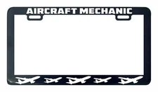 Aircraft mechanic license plate frame holder tag