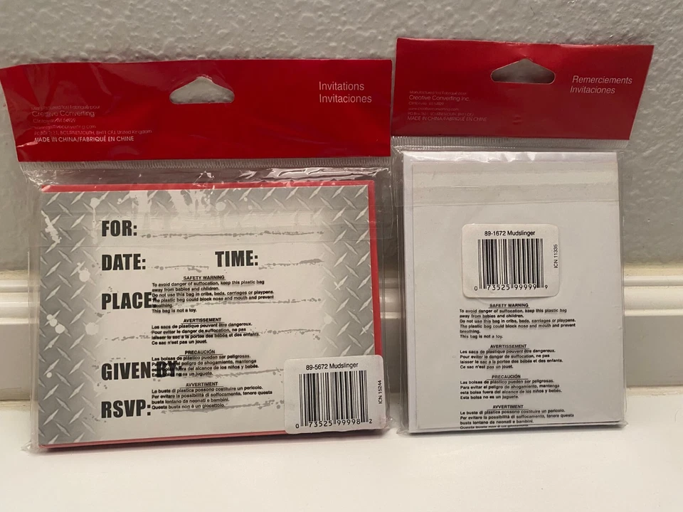 Mudslinger Truck Birthday Party Invitations w/Envelopes & Thank You Notes 8 each - Image 2 of 2