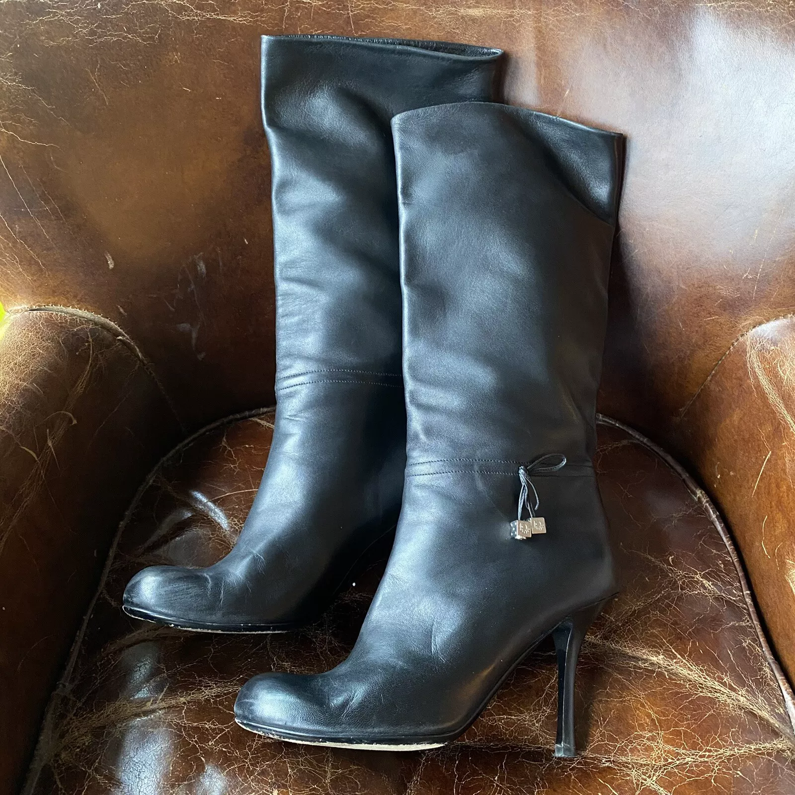 Bottes de dés Christian Dior par John Galliano genou haut gamblers EU 40 UK 6,5