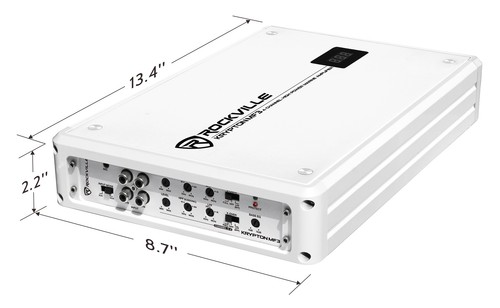Rockville KRYPTON MF3 1600w Peak 4 Channel Marine Amplifier Boat Amp in White - Picture 10 of 11