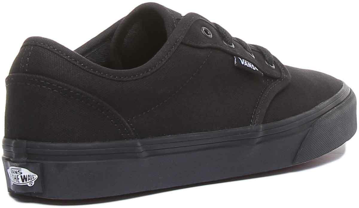 Vans Atwood Jeunesse à Lacets Toile Baskets en Noir Taille UK