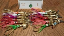 1/2 oz salmon steelhead spinner w/ Hyper vis tape & hoochie (pink)