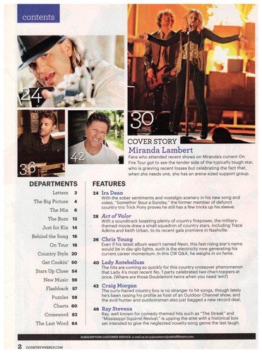 Country Weekly March 5 2012 Miranda Lambert Ira Dean Chris Young Craig Morgan - Picture 2 of 2