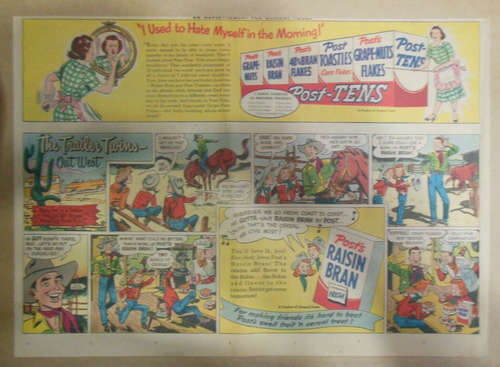 Post's Cereal Ad: Trailer Twins "Out West" ! from 1950's Size: 11 x 15 inches - Picture 6 of 6
