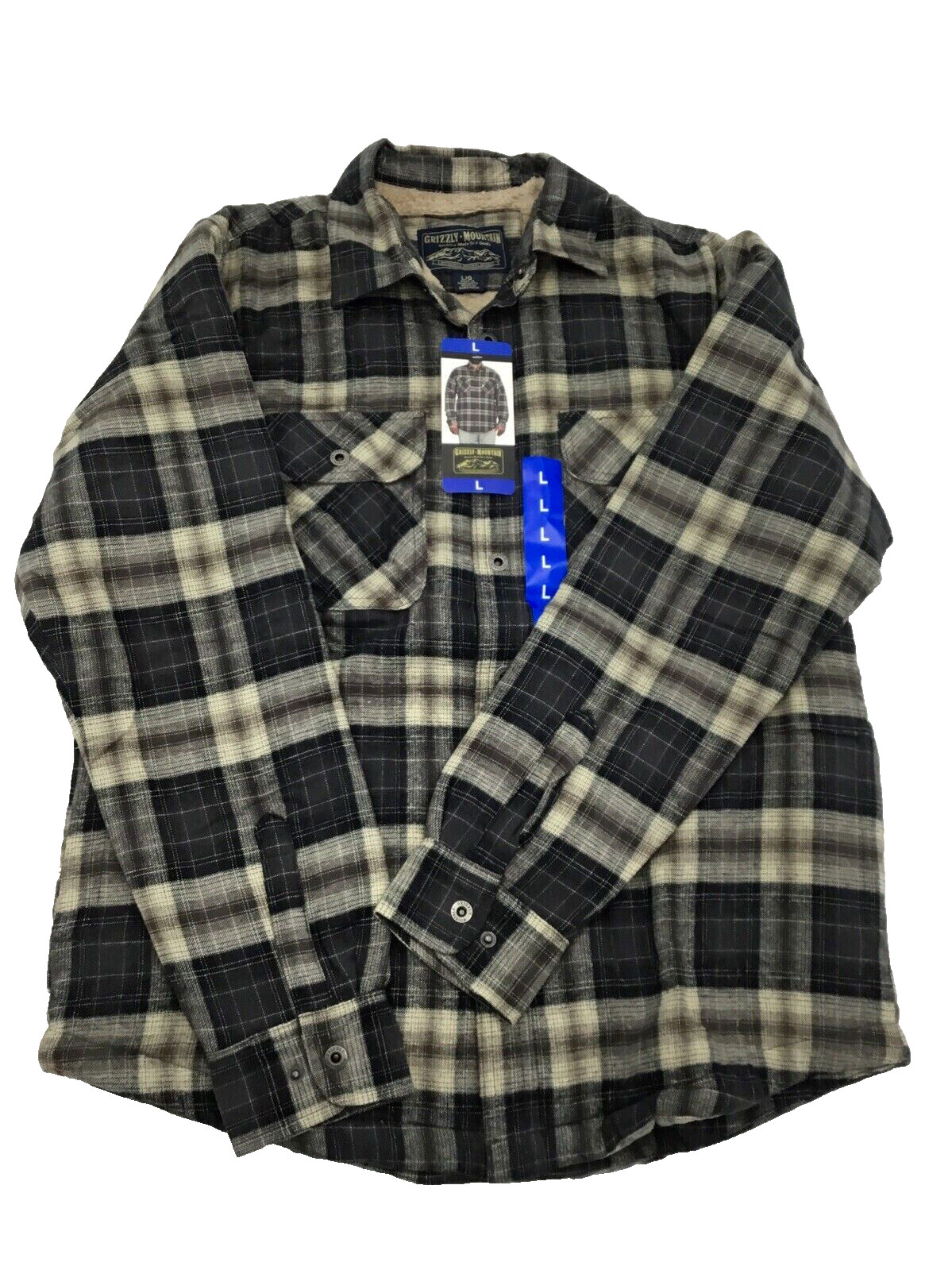 Фланелевая куртка Grizzly Mountain из шерпа на флисовой подкладке, Многоцветная, большого размера