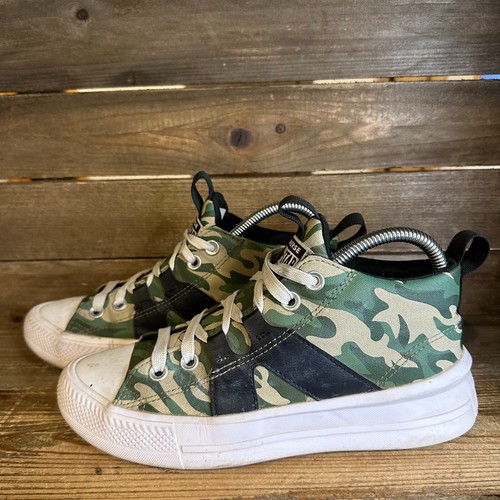Childrens Big Kids Converse Camo Lightweight Mid Top Shoes Sneakers Size 5 Y GUC - Picture 2 of 6