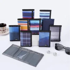 Men’s Nylon Trifold RFID Wallet,ID Window,Slim Security Wallet,Card Cash Holder