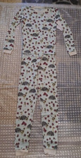 Burts Bees Kids Size 12 Mint Ostrich/Flowers Long Sleeve Pajamas 2pc