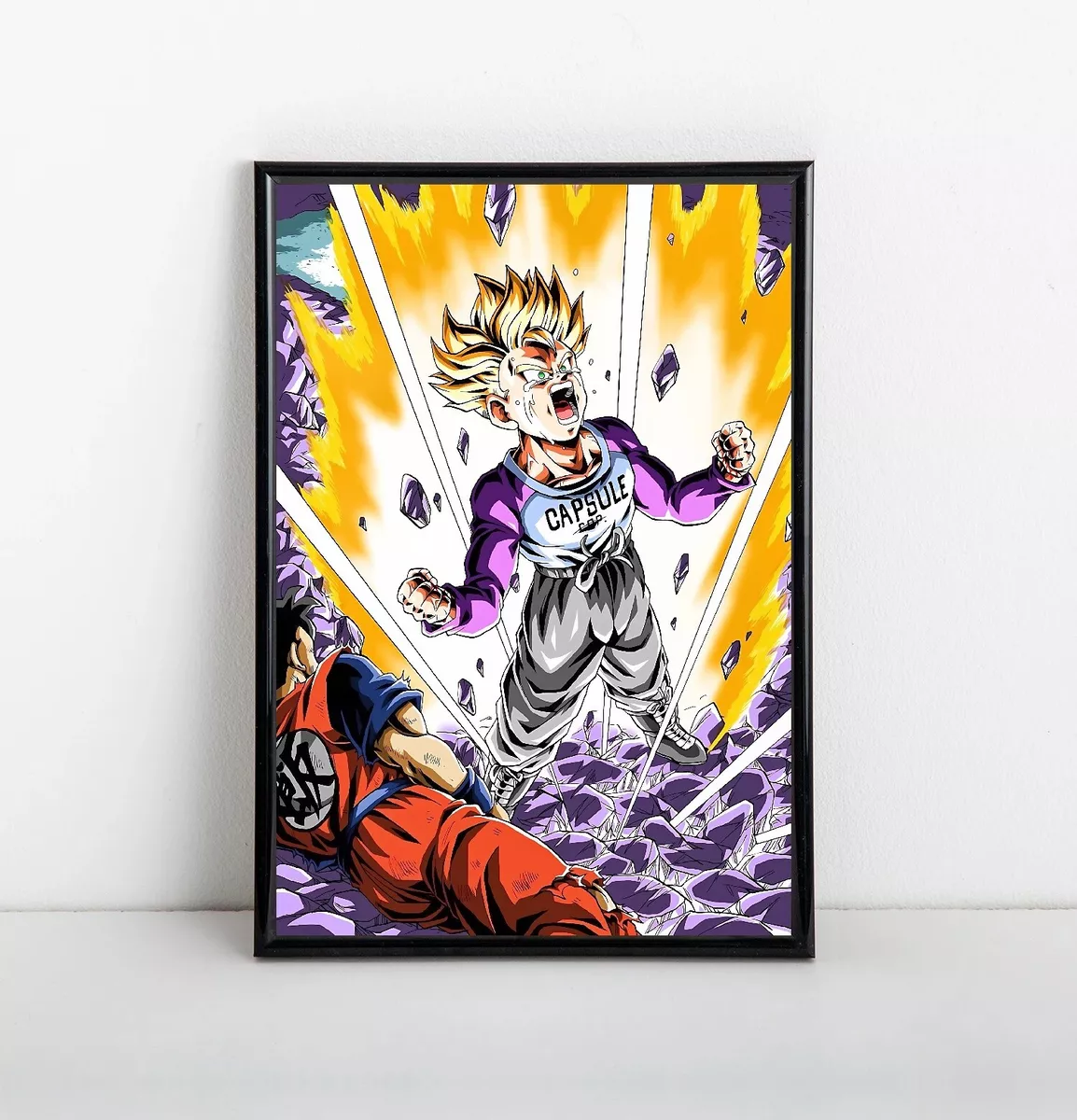 Quadro Poster Com Moldura O Trunks Do Futuro Dragon Ball Z