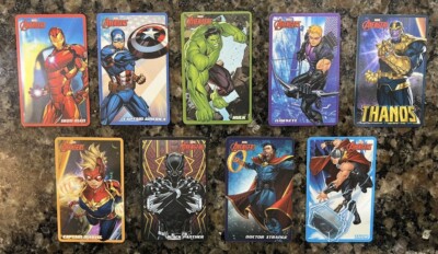 Marvel Avengers Arcade Coin Pusher 9 Collectable Card set with