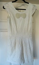 Lipsy Cream Lace Dress/Playsuit Size 10 Stunning c622