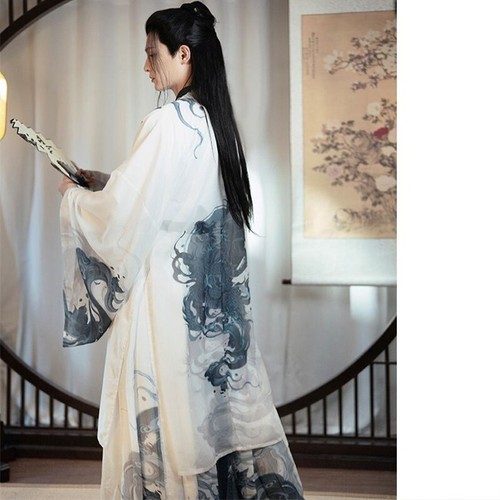 Herren Hanfu traditioneller alter chinesischer Stil Schwertkämpfer Weijin Wuxia Anime Cosplay - Bild 9 von 16