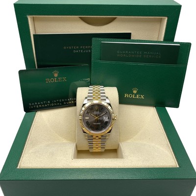 Rolex Datejust 126333 Yellow Gold Steel Wimbledon Dial Automatic Watch B&P 2023