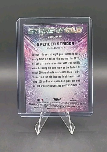 2024 Topps Serie 2 Estrellas Cromadas de MLB Spencer Strider #CSMLB-32 Braves - Imagen 2 de 2
