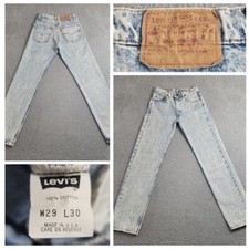 Vintage Levi's 505 Jeans Women's 27x30 Blue Acid Wash 90s Made In USA Excellent