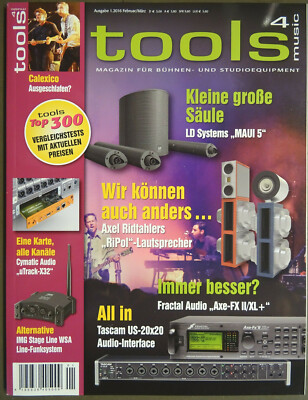 Tools4Music 1.2016 LD Systems Maui5 Fractal Audio Axe-FX II/XL Calexico Tascam