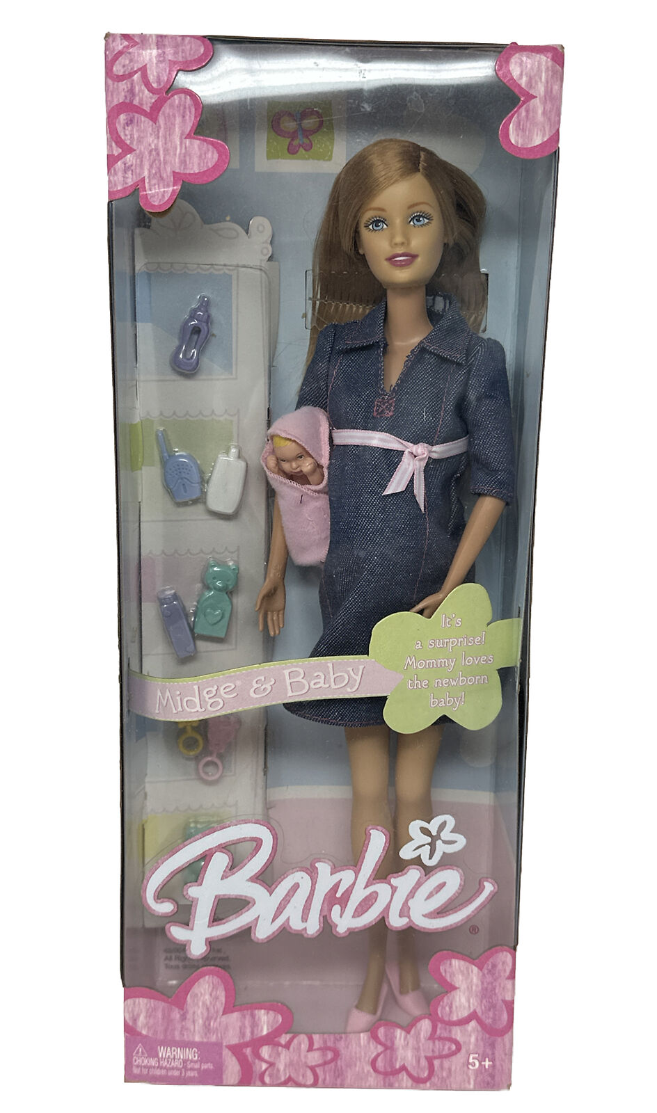 Barbie Happy Family Pregnant Mom Midge with Belly Attachment & Newborn Baby  💕