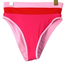 SALT+COVE HW Colorblock Bikini Bottom Size Medium Pop Pink Retail $19.99
