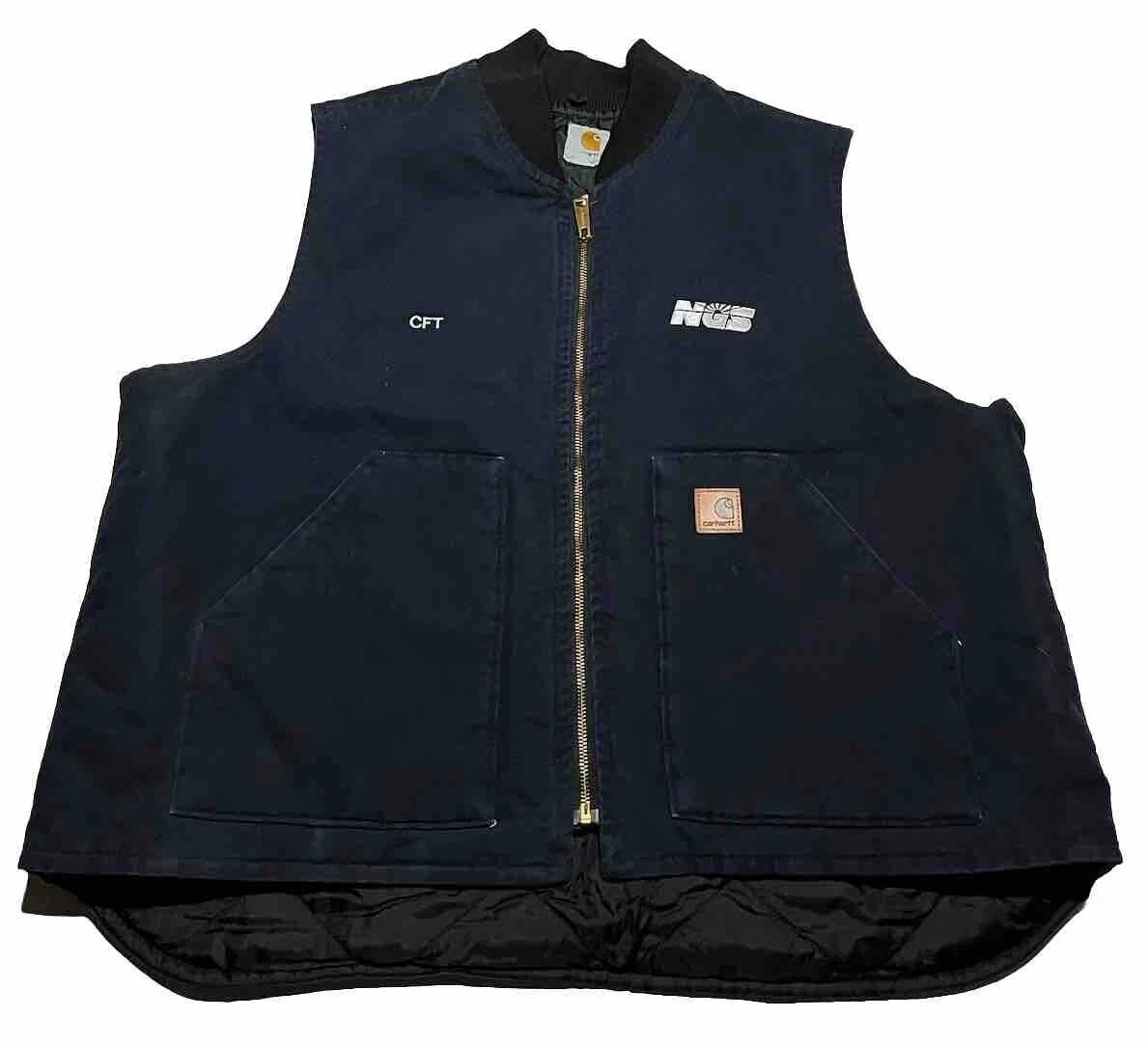 Carhartt V02 MDT Arctic Quilt Lined Duck Canvas Vest Navy Blue Size XXL AI4