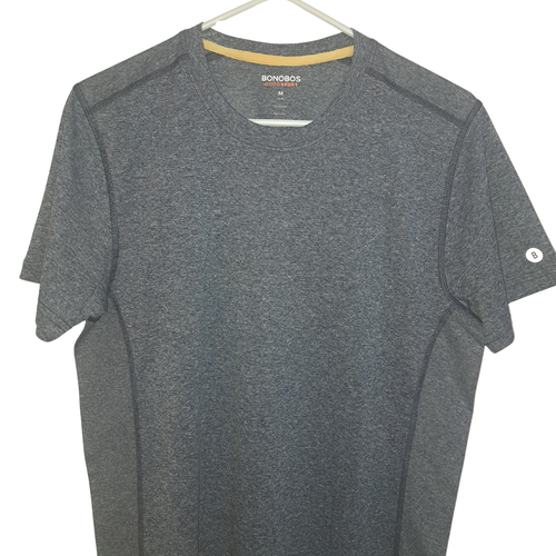 Bonobos Good Sport Herren Medium Slim Shirt Kurzarm Meliert Navy Rundhals - Bild 2 von 9