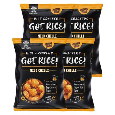 Want Want Got Rice Mild Chili Japonica Crisps Cracker 100g 4er Pack