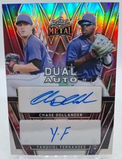 Chase Dollander Yanquiel Fernandez 2024 Leaf Metal Dual Auto Red #1/1 One Of One