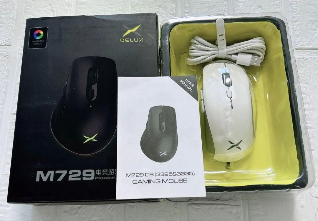 Delux M729 White Gaming Mouse High-Performance Design