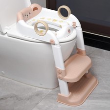 Potty Training Seat, Cute Bear Design Elements, Foldable Toilet Seat with Sof...