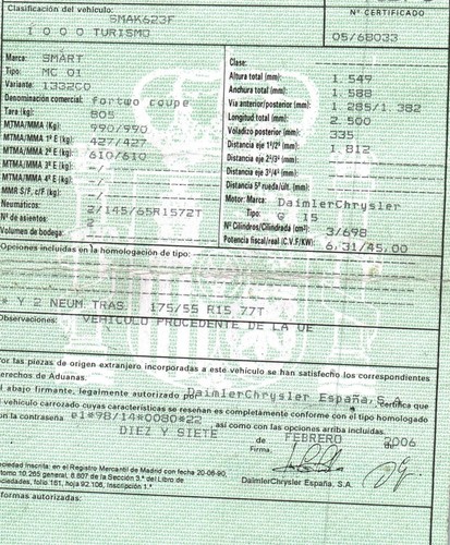 Q0001721V009C36L00 PARAGOLPES DELANTERO / 5242052 PARA SMART COUPE TURBO CAT - Imagen 7 de 10