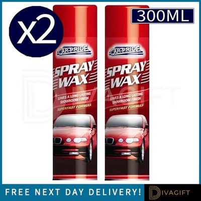 2 X CARPRIDE SPRAY WAX 300ML FAST FORMULA SHOWROOM FINISH KAROSSERIE AUTOPOLITUR