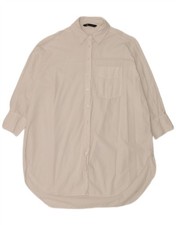 ZARA Womens Oversized Shirt Dress UK 14 Medium White Cotton DB03