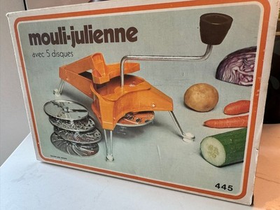 Mouli-Julienne 5 Disc Slicer Shredder Grater France Cream Vintage Moulinex 445
