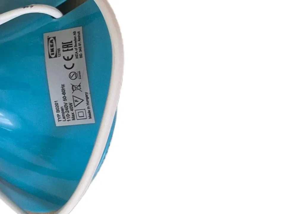 IKEA B0201 Lampe de Table Plastique Turquoise Moderne 30cm - Photo 2/2