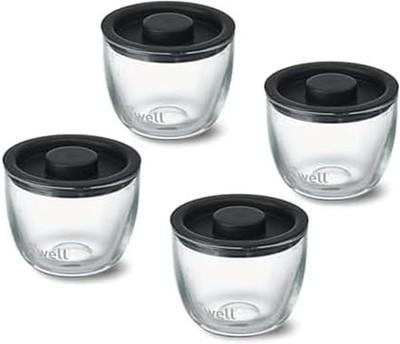 12oz Glass Prep Bowl Set of 4 Easy Meal Prep Black Durable Tempered Glass