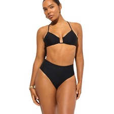 J Crew Hallie Black Bikini Bottom in Classic Sculpt Womens Size S