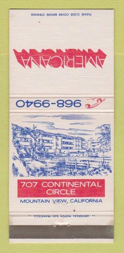 Matchbook Cover - Americana Mountain View CA Apartments WEAR 30 Strike