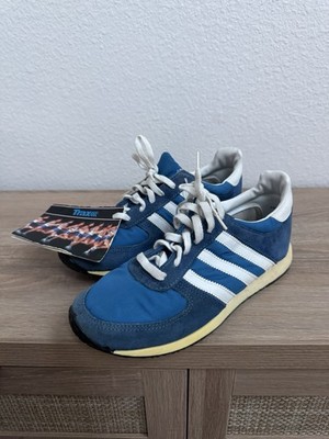 Trax Blue Deadstock Athletic Running Shoes Nylon Suede 1980s