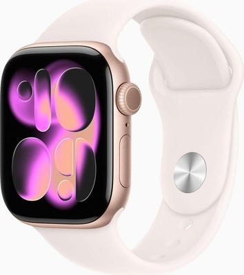 Apple Watch 11 Cellular Alu Rose Gold 42mm White Silicon Band, NEU Sonstige