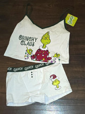 How the Grinch Stole Christmas Cami  Boyshorts Pajama Set Size XS S M L XL XXL