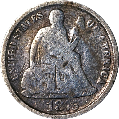 1875-CC Seated Liberty Dime
