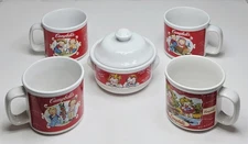 Vintage 1998 Campbells' Soup Lot of Mugs (4) & Bowl With Lid (1) H & H Ceramics