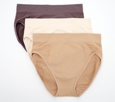 Breezies Women's Plus Sz Panties 2X Seamless Lace Comfort Multi-colored A606737