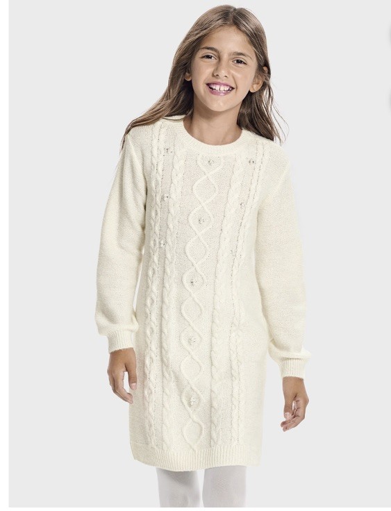 The Children’s Place Girls Cream Sweater Dress Size Medium (7-8) NWT
