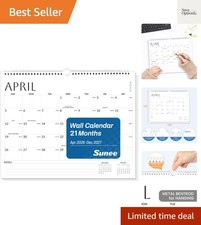 Wall Calendar 2026 21 Apr. 2026 - Dec. 2027, 14.5"x11.5" Big Grid Hanging Ca...
