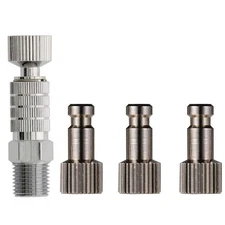 OPHIR 4-Airbrush Holders Set Kit and  1/8 Air Hose Splitter Set Adjustable set