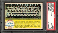 1958 Topps Baseball #256 White Sox Team Checklist PSA 8