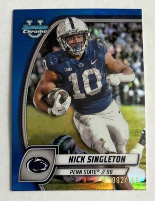 2024 Bowman University Chrome - Nick Singleton #188 Blue Refractor /199 (RC)