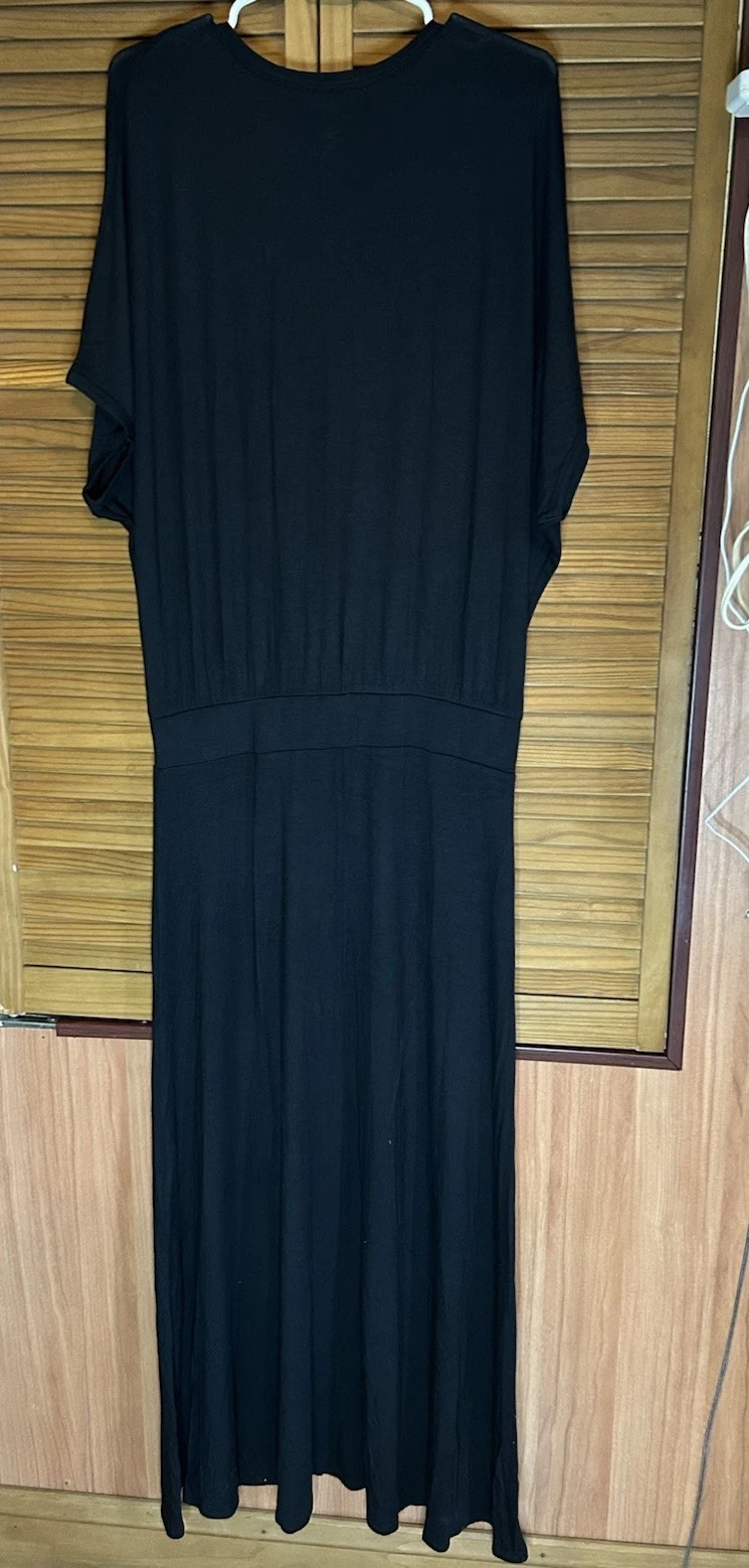 UNDERCOVER Maxi abito vintage Victoria's Secret nero vita bassa manica dolman rete taglia M